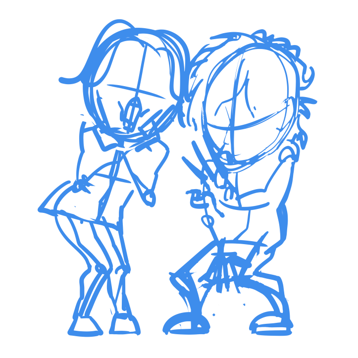 次に描こうとしてる芸人さんのシルエットを簡単にとってみたけどこの時点で大体誰だか 杉浦リョウのイラスト