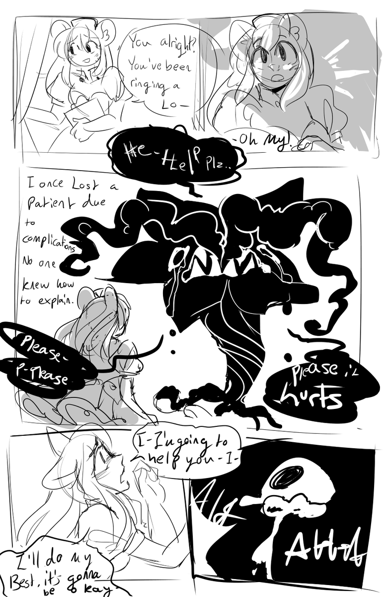 Miss_mossball's tweet photo. uhhh trigger warning: body horror
I doodled up a comic with my oh see Molly Mouse to show Rou how I come up with comics on the fly
which u can watch here: https://t.co/vZSBYzI3sp
#marionette #nette #lamp #theshadows #bodyhorror #horror #doodleheaven #myocs #mollymouse https://t.co/r4pKdpxgEq