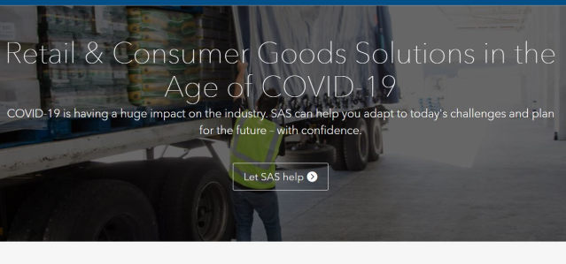 Retail &amp; Consumer Goods Solutions in the Age of COVID-19: supply chain, demand planning and more analytics help for brands. Check out the new site at SAS. bit.ly/2VgKrYM