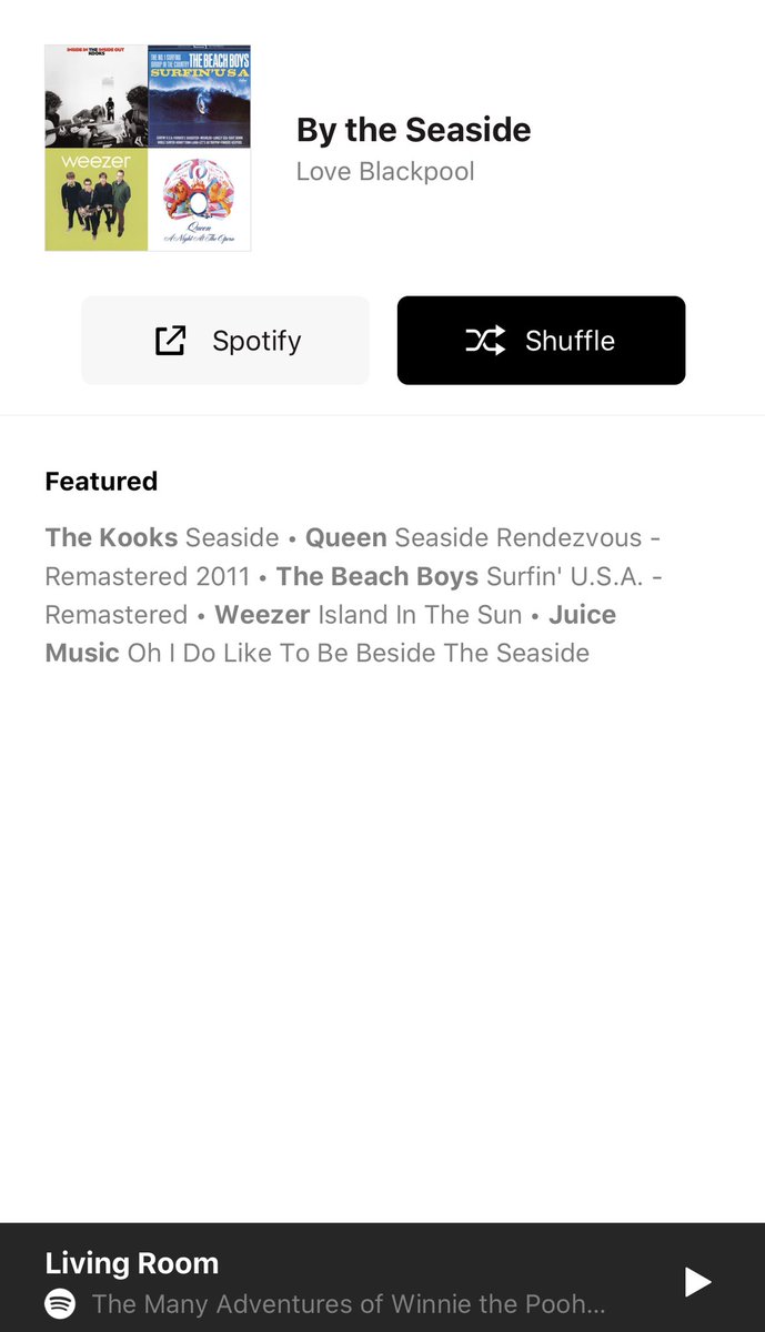 MarkLForrest's tweet photo. I’m loving the @visitBlackpool #Spotify “By the Seaside” playlist. Check it out, it contains the kind of feel good songs that spark happy holiday memories & make you look forward to creating new ones. Oh, and it’s free. Thank you💙 @SpotifyUK @Sonos #blackpoolwillbeback https://t.co/xfT2tlj3Pe