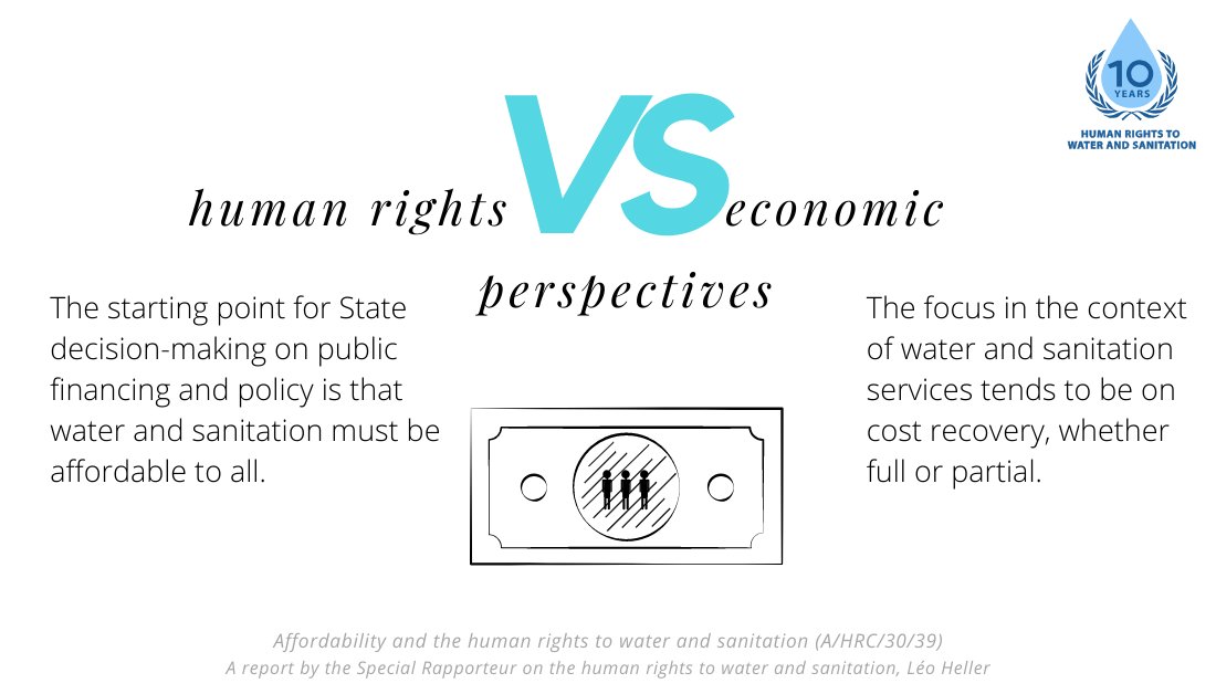 Economic perspectives and human rights perspectives are possible to reconcile, but human rights require ensuring affordable service provision for all, regardless of ability to pay, and economic instruments must be (re-)designed to achieve this objective.