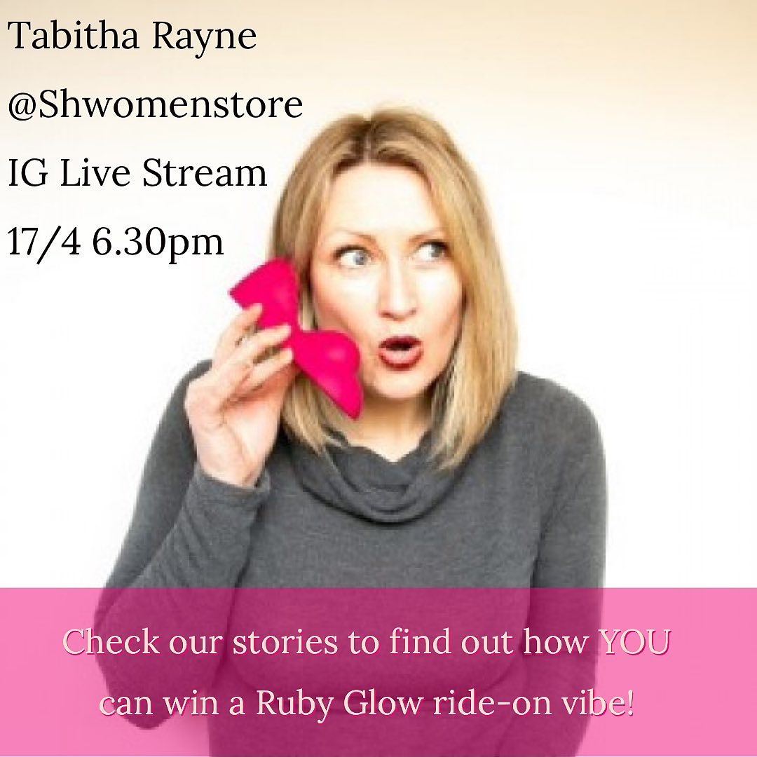 TabithaErotica's tweet photo. Join me tonight on @ShWomenstore Instagram Live at 6.30 with the brilliant @EvieFehilly β€οΈπβ€οΈ we're taking about libido and all sorts π and you can win a Ruby Glow ride on vibrator @TheRubyGlow π
#30DayOrgasmFun https://t.co/71LQIv7OrC