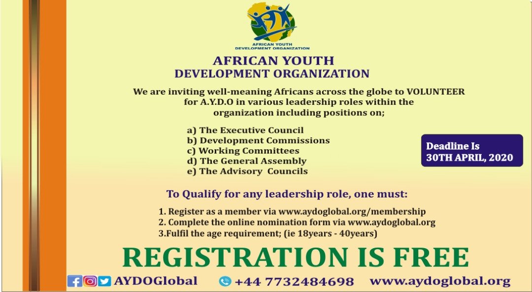 aydo_global's tweet image. Join a global community of African youth working together; volunteering their skills, knowledge and resources to drive the continent&apos;s development. Get involved and impact lives. #BeTheSolution #ChangingLives #DrivingDevelopment aydoglobal.org