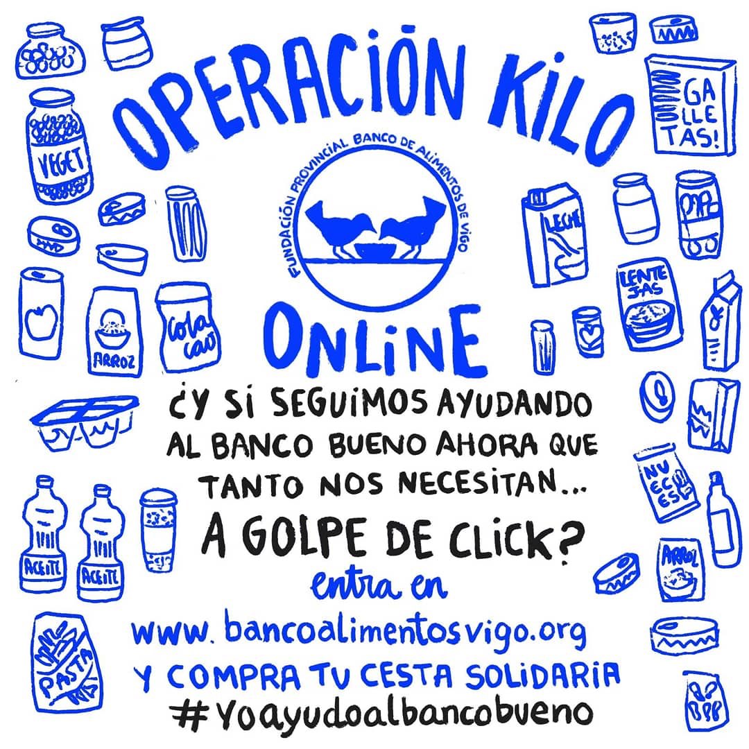 Ahora más que nunca tenemos que echar una mano al @bcoalimentosvgo, os animo a 
comprar una de las cesta solidarias con productos básicos habilitadas en su web y, ya de paso, hazte una foto con el cartel #yoayudoalbancobueno