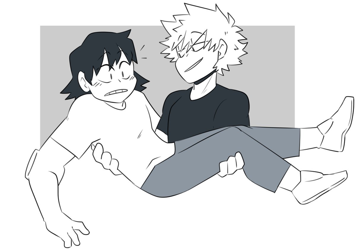 I had a mighty need to draw bakugo flustering sero for once! 