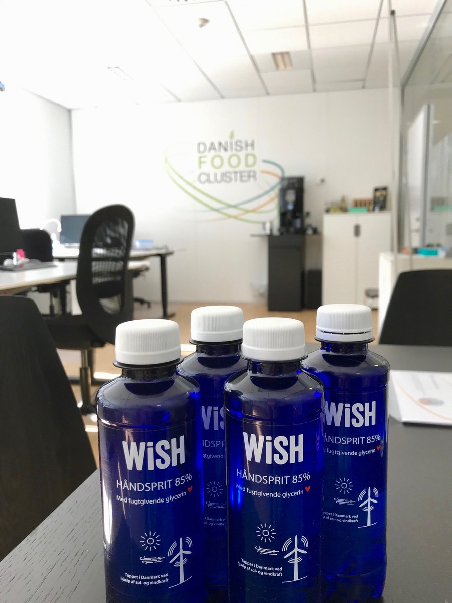 Danish Food Cluster (@foodclusterdk) on Twitter photo For sure we have talented members at <a href="/foodclusterDK/">Danish Food Cluster</a> . One of our members WiSH by SEiMEi restructured their business from producing juice to hand disinfection. A product that is now sold at both <a href="/nemligcom/">nemlig.com</a> and Matas, and now present at the <a href="/foodclusterDK/">Danish Food Cluster</a> office #Coronakrise For sure we have talented members at <a href="/foodclusterDK/">Danish Food Cluster</a> . One of our members WiSH by SEiMEi restructured their business from producing juice to hand disinfection. A product that is now sold at both <a href="/nemligcom/">nemlig.com</a> and Matas, and now present at the <a href="/foodclusterDK/">Danish Food Cluster</a> office #Coronakrise