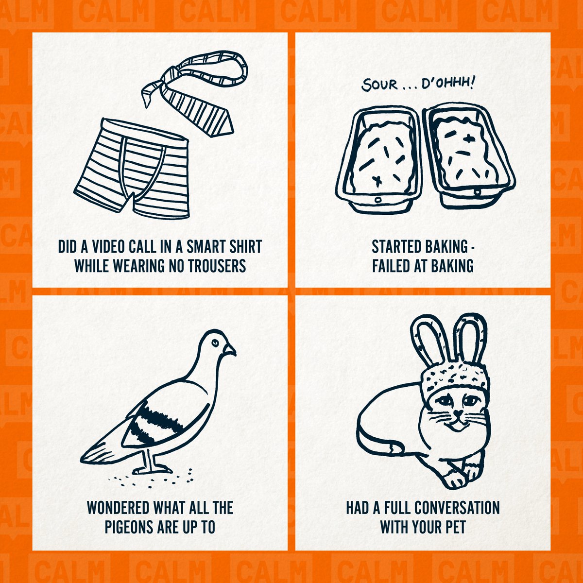 davechannel's tweet photo. Together with @theCALMzone we’ve created Lockdown Bingo!

Don't worry about ticking everything off though, we are all dealing with this in our own way, but we reckon you'll have already completed some of these! https://t.co/mntzZKZ3oe