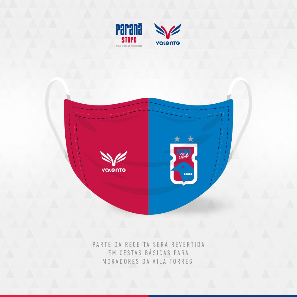 ParanaClube's tweet photo. Gostaram das máscaras de proteção do #TricolorDaVila? Elas estão à venda no site da Paraná Store.

🛒 https://t.co/x6jqCfxsk6

Comprando por lá, você começa a receber a partir do dia 27. Você também pode comprar na ação do dia 25 (sábado), o Drive Thru Tricolor. https://t.co/iL4O4C2l9i