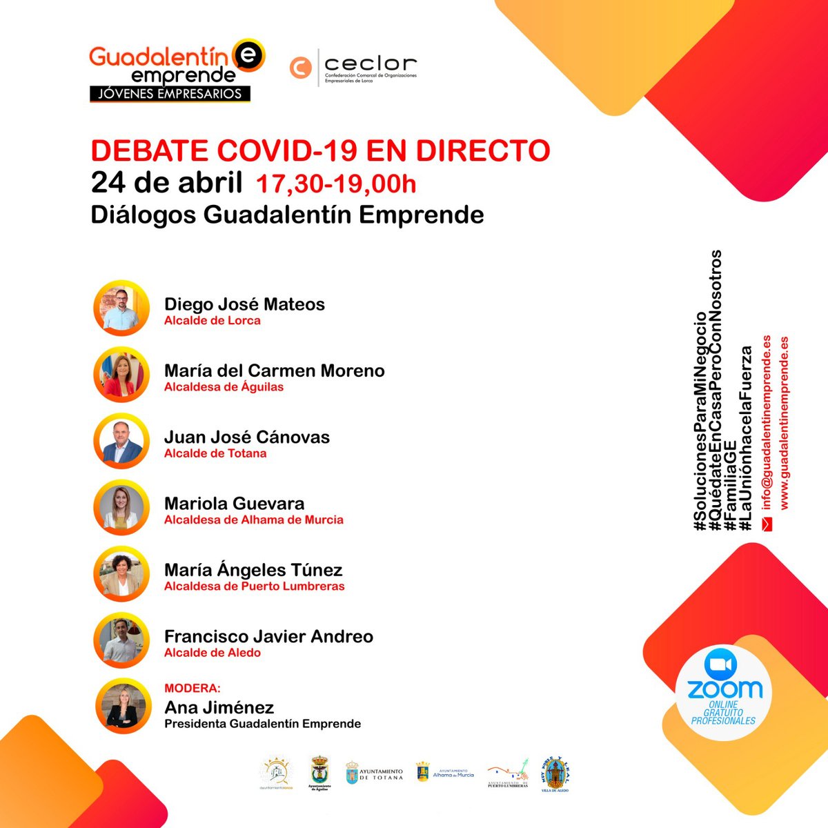 Unimos a la Comarca: "Diálogos GE II", 24 abril.Tendrás oportunidad de compartir sala con los 6 Alcaldes/Alcaldesas de nuestra Comarca, compartiremos medidas frente C-19 y otras cuestiones de gran interés empresarial. Inscripción:
us02web.zoom.us/webinar/regist…

#LaUnionHaceLaFuerza