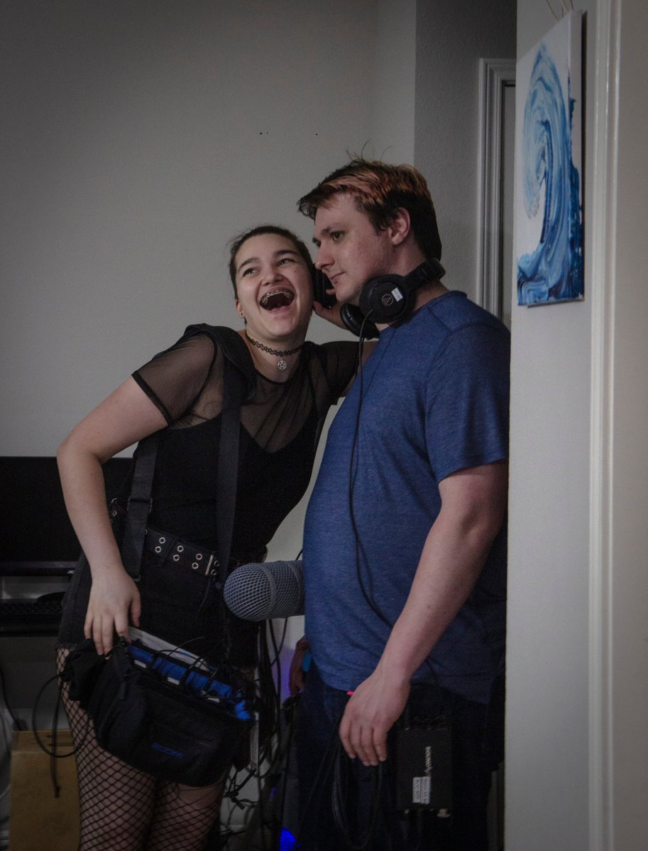TwoHeadedMovie's tweet photo. Behind the Scenes: Our amazing sound crew, Anneliese and Ethan.

#twoheadedmovie #horror #indiehorror #shortfilm #indiefilm https://t.co/6RgFSuIRPA