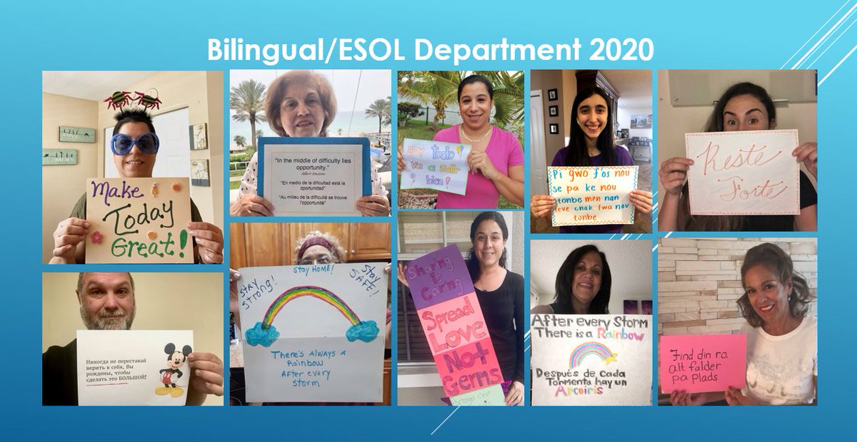 BrowardESOL's tweet photo. @BrowardESOL family sharing words of encouragement in multiple languages.  We are here to support @browardschools students, families &amp; teachers.  We are stronger together! @danielgohl @RobertwRuncie @VickySaldala https://t.co/ygipJ5WnQT