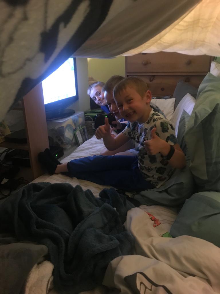 SidleshamSchool's tweet photo. And they're off! Number 21 - make a magical den #Lockdown101 https://t.co/5WevPmT6i3