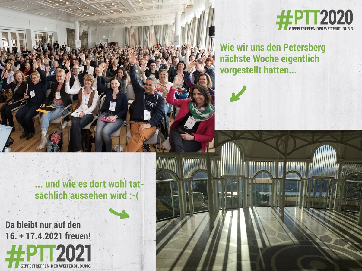 Wir können es immer noch nicht so ganz fassen, dass unser schönes Gipfeltreffen nächste Woche nicht stattfinden kann... Wir versuchen nun, uns schon auf den 16. und 17. April 2021 zu freuen... #PTT2021 #PTTpostcorona #nurnoch364tage