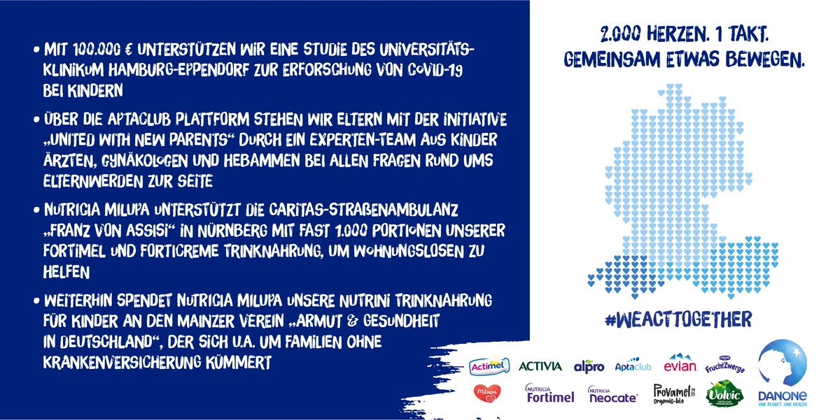 DachDanone's tweet photo. Reden ist Silber, Handeln ist Gold. Deswegen halten wir Wort. Getränkespenden, Trinknahrung, Forschungsunterstützung sowie Geldspenden für das @roteskreuz_de  – wir sind für euch da. In Deutschland, Österreich und der Schweiz. https://t.co/0U535it6ZW