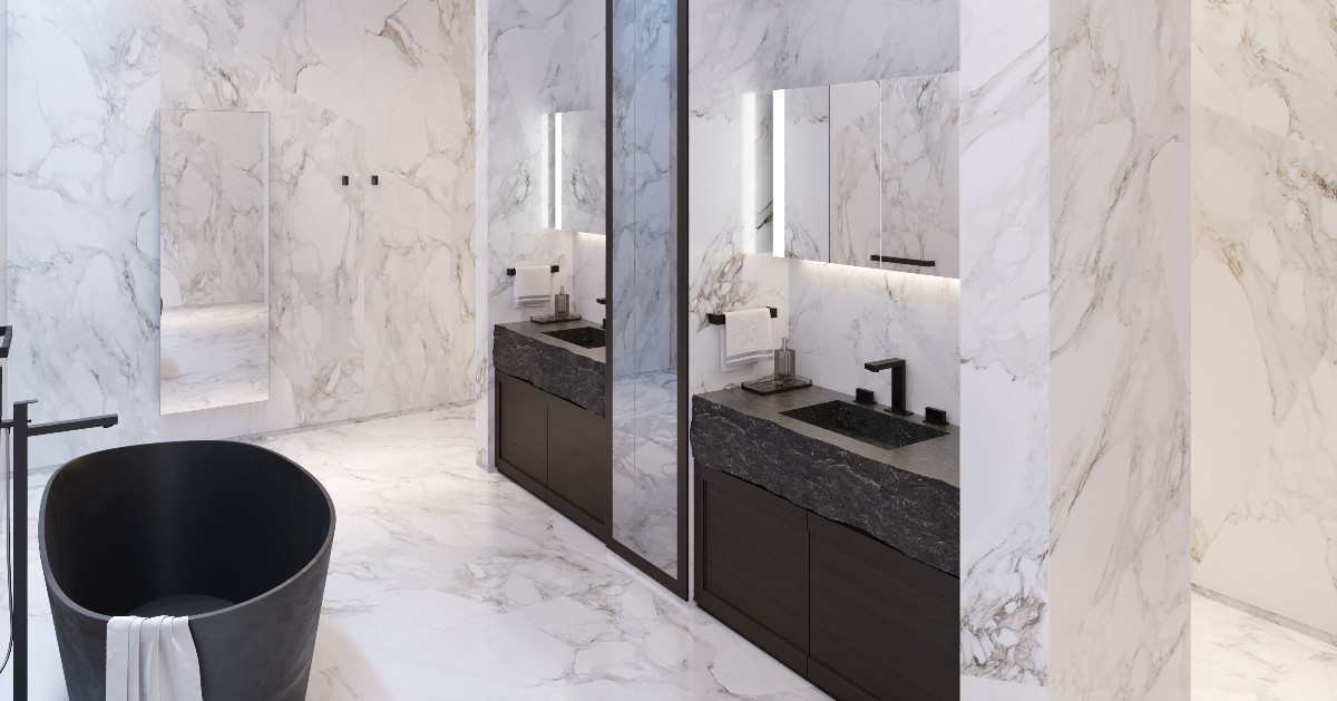 Classic and elegant marble is always a good choice when it comes to bathroom decor. It's timeless, it adds value to the property and it’s really aesthetic. 
#CDSprojects #carlisledesignstudio #matthewcarlisle1 #marblebathroom #masterbathroom #bathroomideas #bathroominspiration