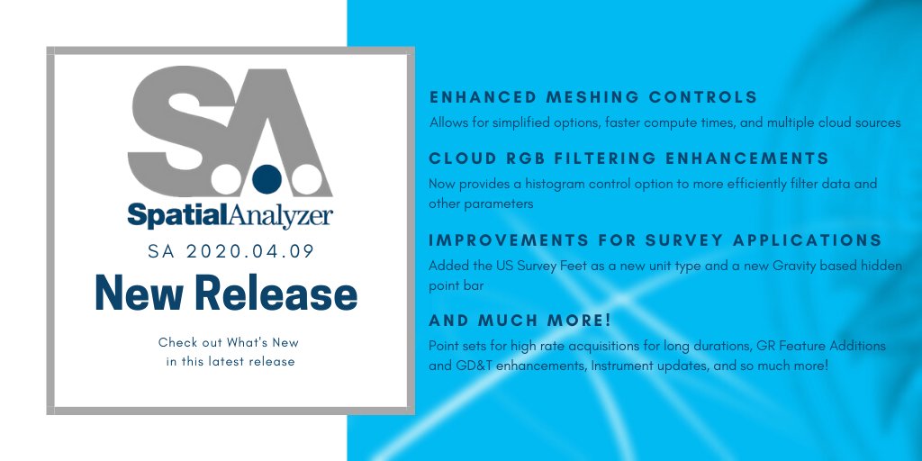 SpatialAnalyzer's tweet image. New Release! SA 2020.04.09 Check out what's new in the latest release here! Download Today! #SpatialAnalyzer #metrology #pointclouds kinematics.com/spatialanalyze…
