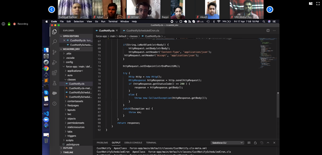 medaud1's tweet photo. ๐Demo Session in progress by @zakirxplore on Custom Notification Actions using Apex code Rest API Included Test Class on #Salesforce during the #anhourofcode organized by #TrailblazerCommunity of #Bangladesh today.
#LockdownLearning #giveback #BAM https://t.co/n7i3EK6WLB