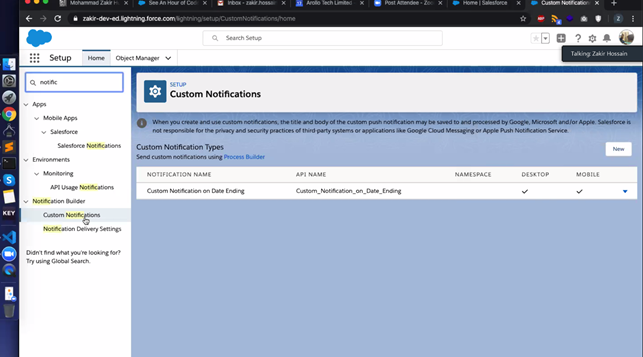 medaud1's tweet photo. ๐Demo Session in progress by @zakirxplore on Custom Notification Actions using Apex code Rest API Included Test Class on #Salesforce during the #anhourofcode organized by #TrailblazerCommunity of #Bangladesh today.
#LockdownLearning #giveback #BAM https://t.co/n7i3EK6WLB