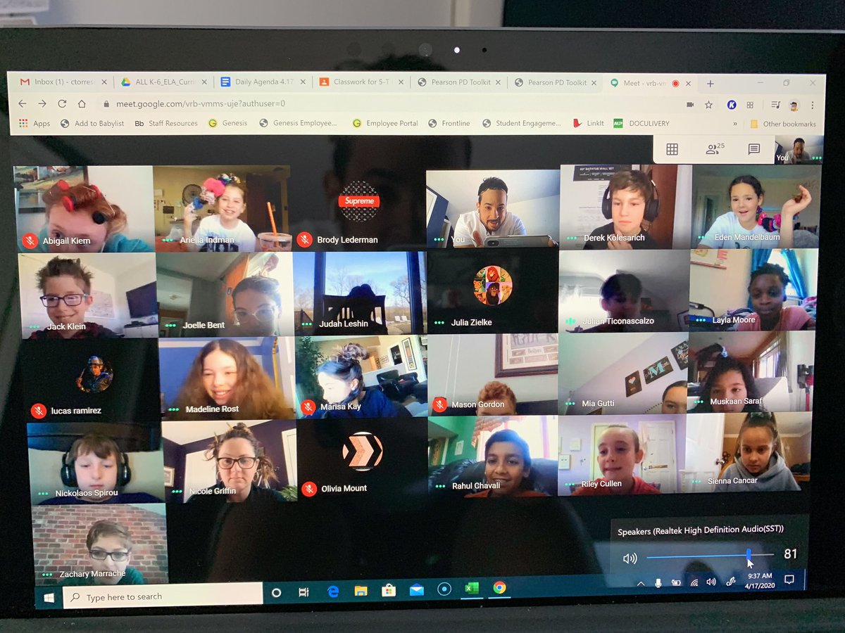 HaveADayKID_'s tweet image. When you Google Meet with the whole class there is only one way to do it, with a THEME!! Today we had Crazy Hair day and voted on our best “hair-do’s”. #RemoteLearningChat #WeGotThis #GoogleMeet #collinsnation #crazyhairday #livingstonschoolsrock