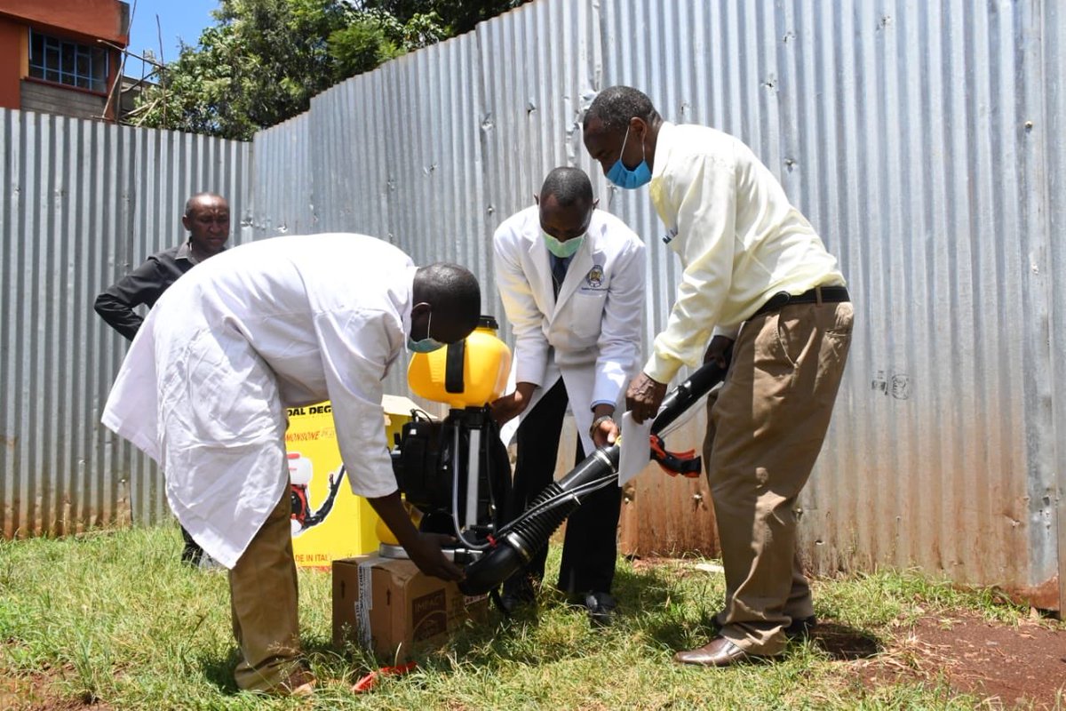 MOH_Kenya's tweet photo. Kiambu County has acquired fumigation pumps as they step up measures to fight the spread of #COVID19. 
#KomeshaCorona update https://t.co/JZnom5Gozj