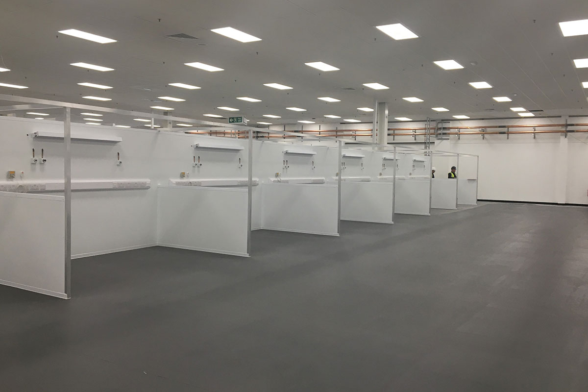 Working with <a href="/kiergroup/">Kier Group</a> we are helping to convert the UWE Bristol Exhibition and Conference Centre into the NHS Nightingale Hospital, ready to accept patients by the end of this month bit.ly/34Nj8rZ