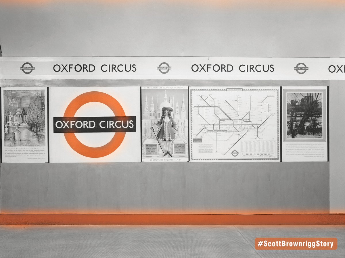ScottBrownrigg's tweet image. Continuing the #ScottBrownriggStory, between 1964 &amp;amp; 1972 #DesignResearchUnit’s work for the London Transport Executive included corporate identity, carriage redesigns &amp;amp; all design for the new 14 mile long, 16 station #VictoriaLine with the introduction of station friezes &amp;amp; murals