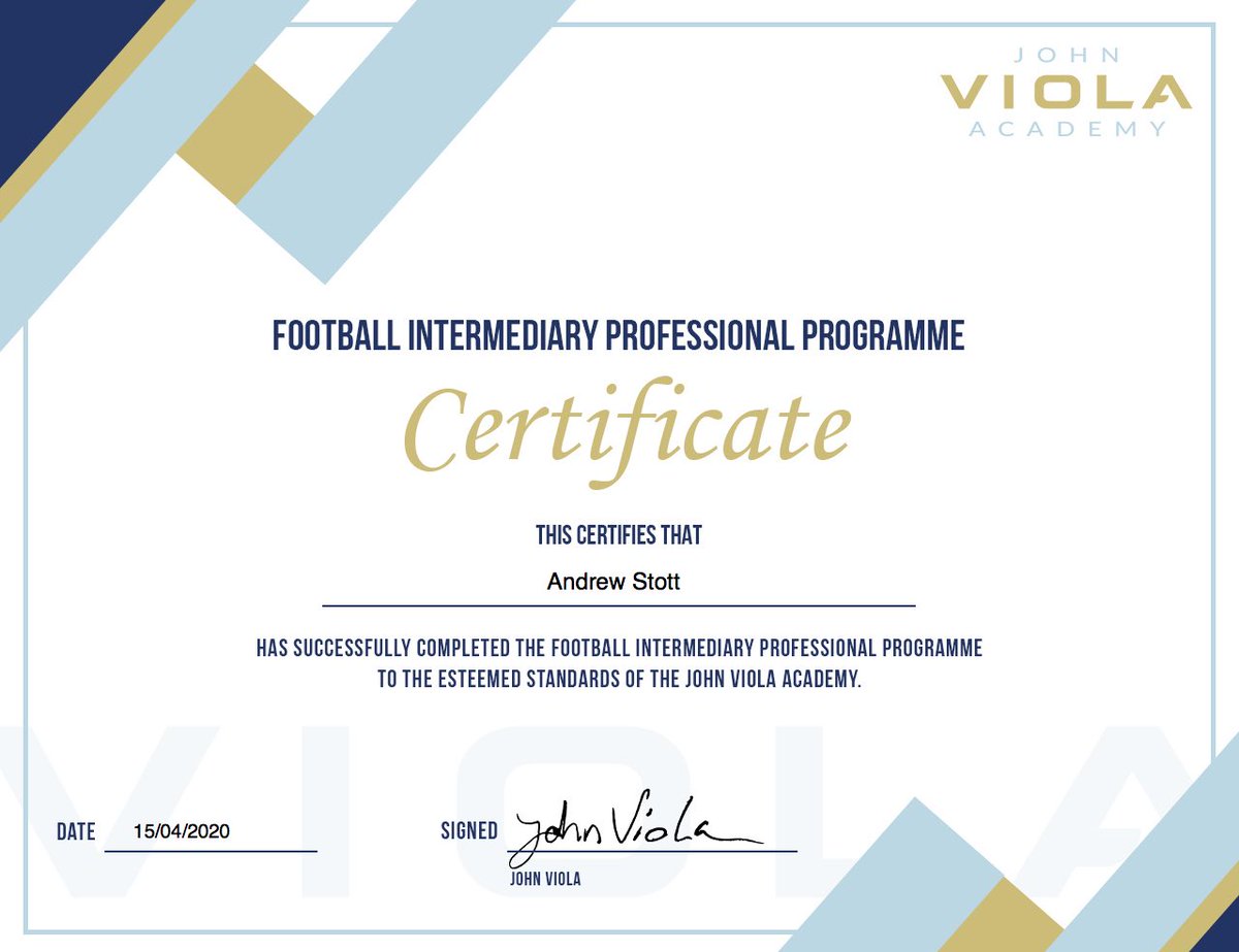 I have dedicated these last few weeks on learning this magnificent course ⚽️⚽️ Thanks to John Viola and Phil McTaggart