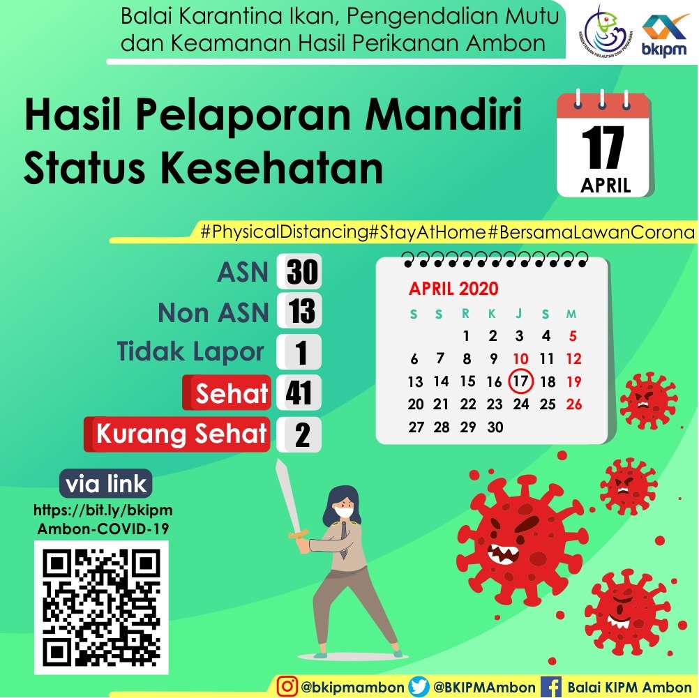 BPPMHKPAmbon's tweet photo. #SahabatBahari...untuk memastikan kondisi kesehatan @BKIPMAmbon melakukan pemeriksaan kesehatan mandiri yuk mari check it out infografisnya
@rinajanwar_bkipm 
@AshariSyarief 
@humasbkipm 
#OneHealthKIPM 
#StopCovid19 
#physicaldistancing 
#StayAtHome 
#gunakanmasker https://t.co/o00tuMoQ52