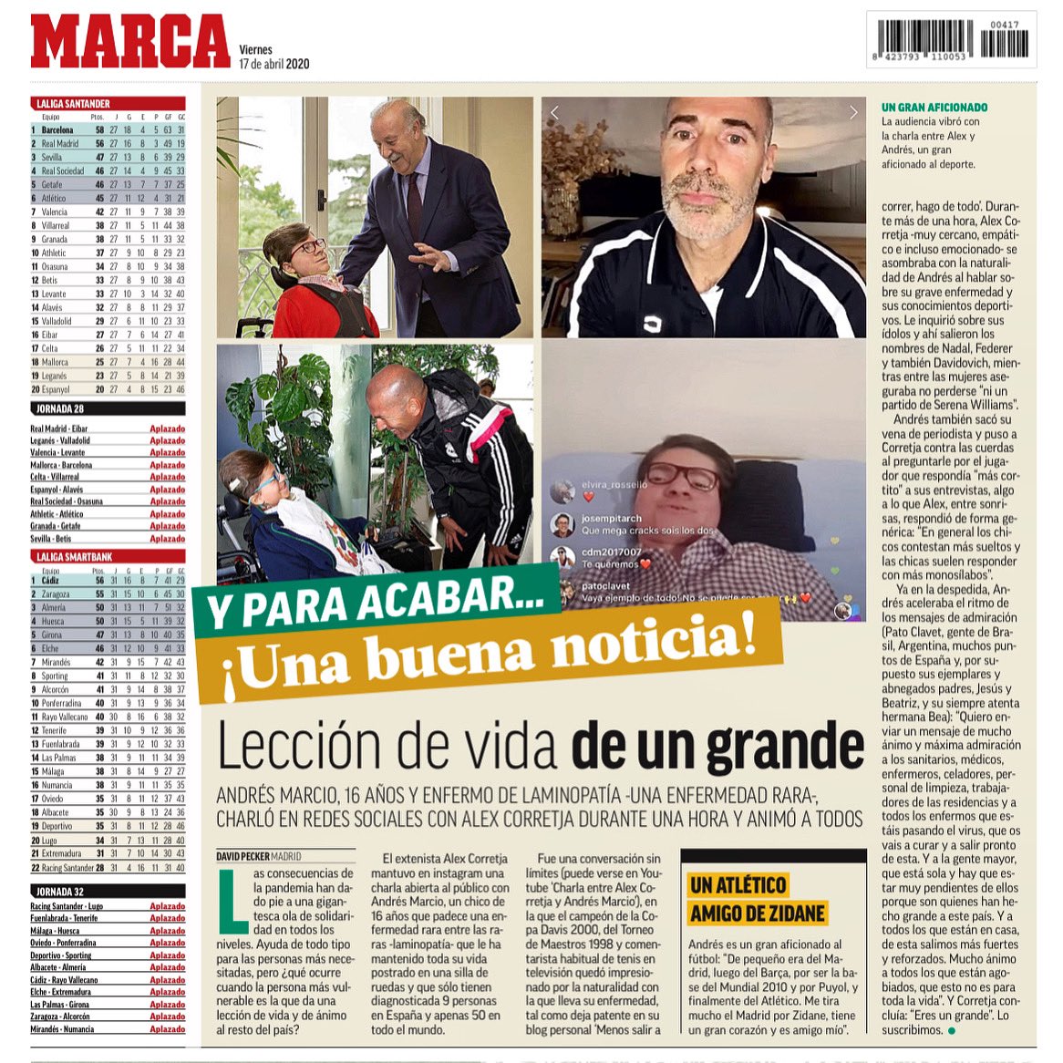 Nuestros amigos de <a href="/marca/">MARCA</a> (David Pécker) nos han hecho un hueco -un enorme hueco- en la contraportada de hoy. ¡Impresionante! ¡Gracias de corazón!
