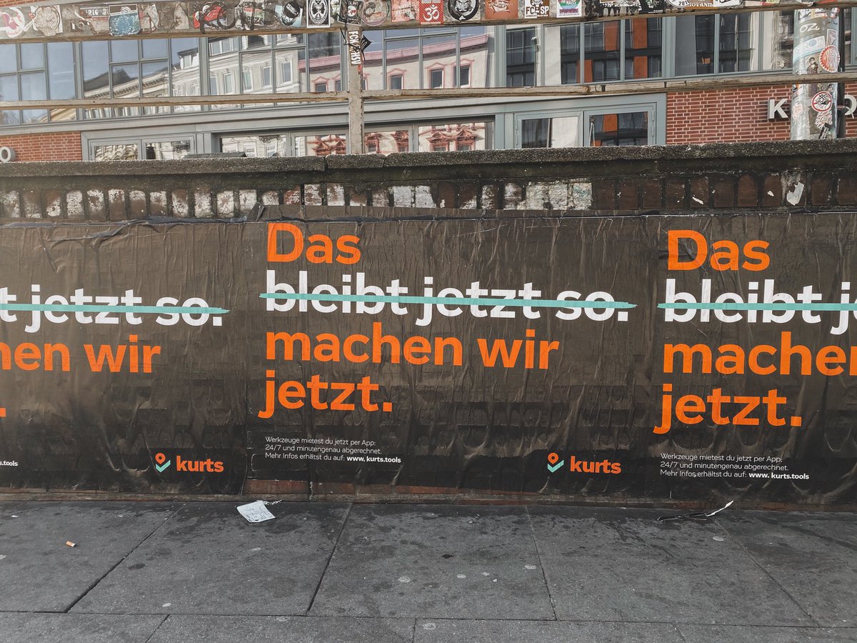 kurtstoolbox's tweet photo. Schieb‘s nicht auf, pack‘s an! Unsere kleine Palakatkampagne rund um die neue Station in #Hamburg fordert Heimwerkerinnen und Heimwerker zum Tatendrang auf. #kurtstoolbox https://t.co/wX5zWLbtqC