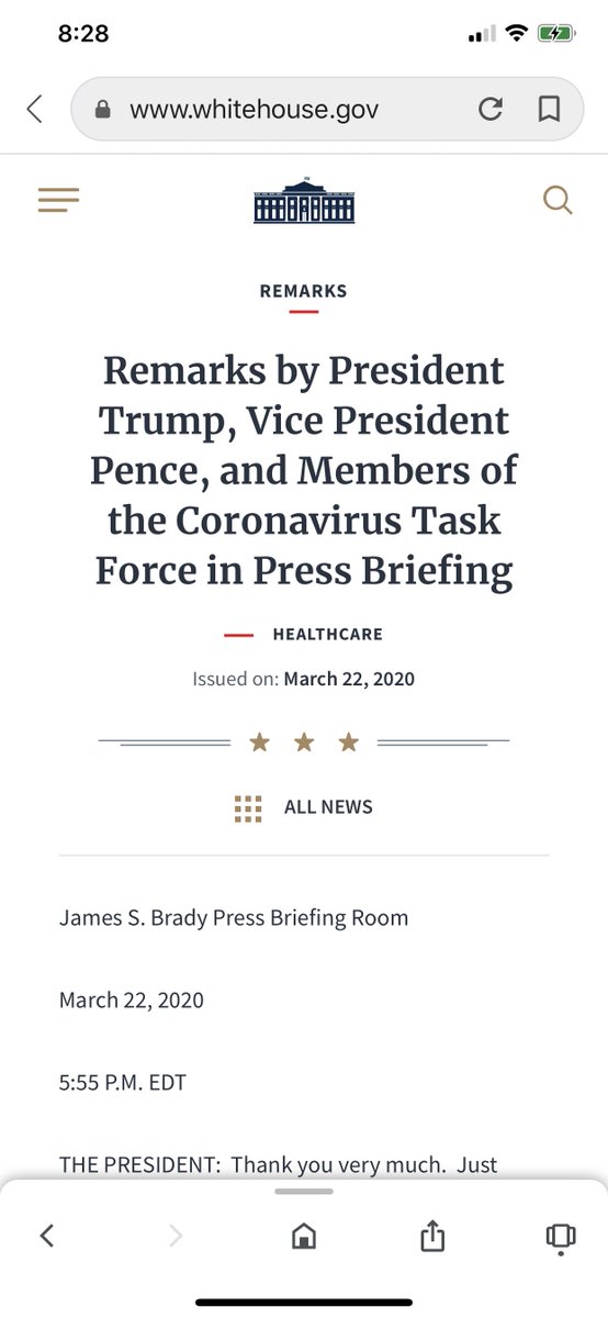 POTUS doesn’t use words loosely. Words matter. March 22, during a  #Covid_19 briefing, POTUS states “We’re at war. In a true sense, we’re at war.”