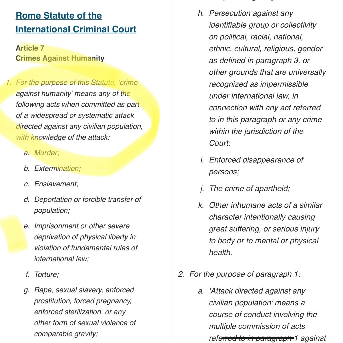 Per the United Nations definition of Crimes Against HumanityCrimes do not need to be linked to armed conflictDeprivation of civil liberty Systematic attackFurtherance of a state or organization policy At the very least,  #CrimesAgainstHumanity have been committed!