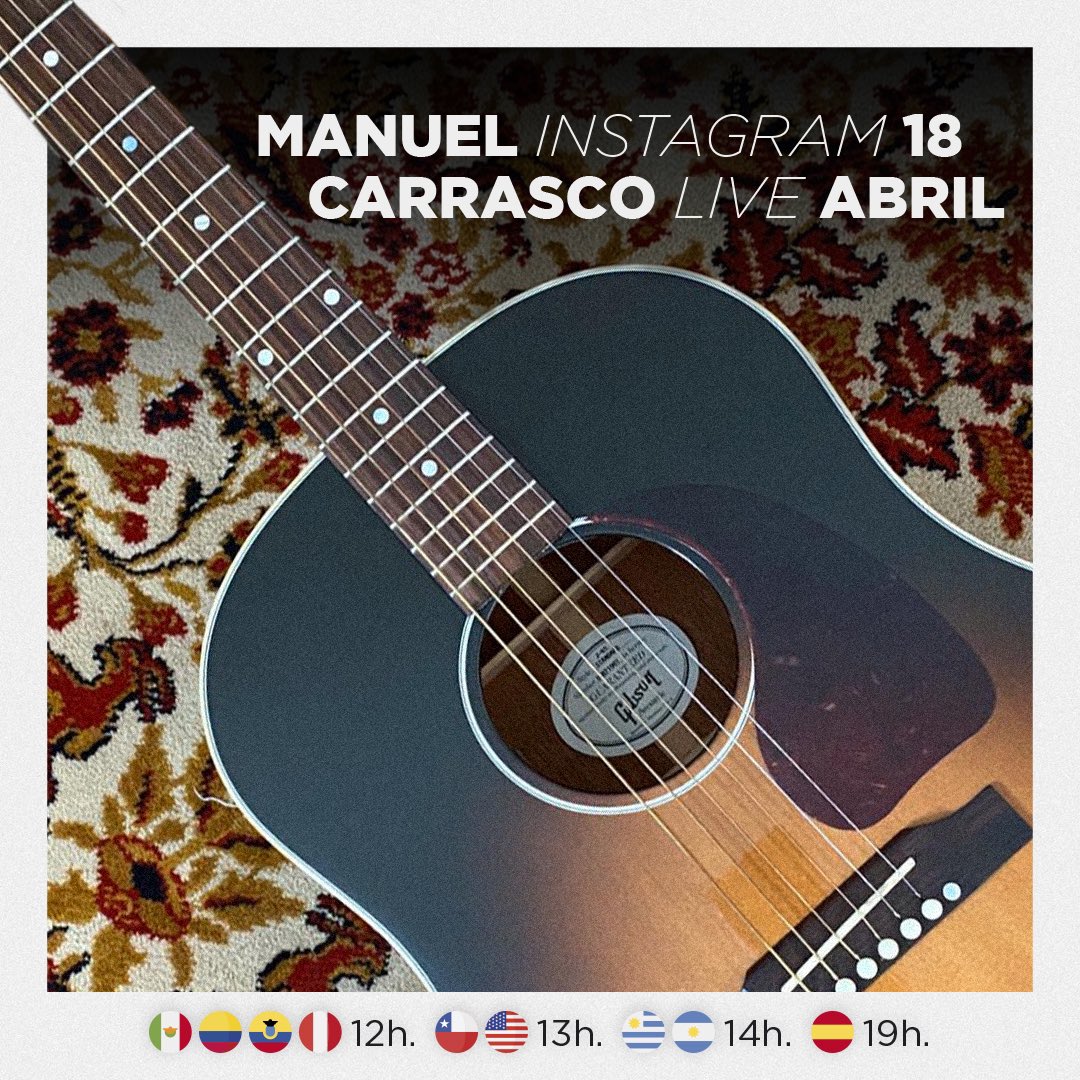 manuelcarrasco_'s tweet photo. Este sábado a las 19:00 (hora española) volvemos a tener una cita, nos vemos? #quedateencasa https://t.co/k19T4bZufQ