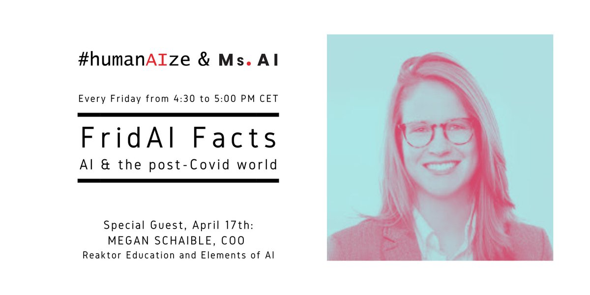 Come discuss with <a href="/technicallymeg/">Megan Schaible</a> about #education in a #postcovidworld TODAY at 4:30 PM CET 
REGISTER FOR FREE
@Nancy_Nemes 
eventbrite.com/e/fridai-facts…