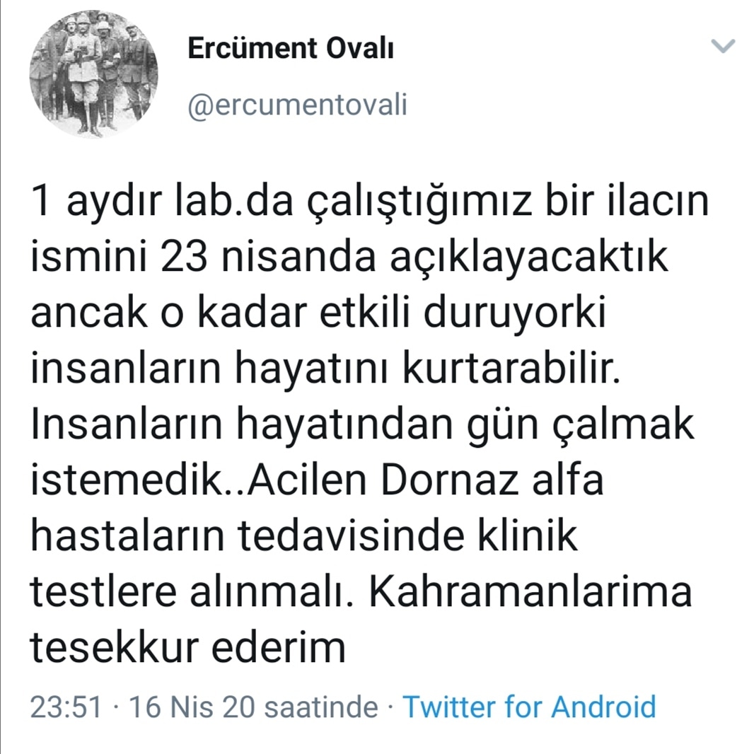 Prof. Dr. Ercüment Ovalı'dan heyecanlandıran bir paylaşım daha geldi.