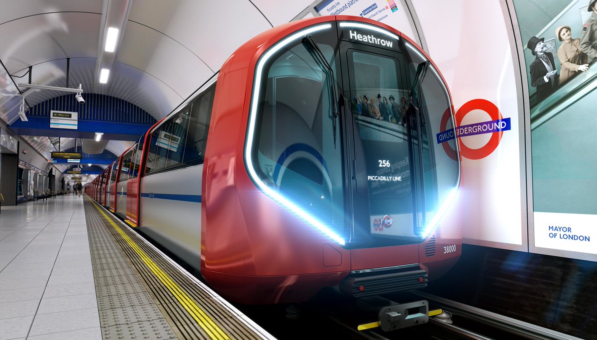 ttransithub's tweet image. London 🇬🇧

New trains for the Tube

The trains, with a unique design, will be fully automated, have air-conditioning and provide a faster service for commuters. 

TfL will replace 250 trains across the Piccadilly, Bakerloo, Central and Waterloo &amp;amp; City lines beginning in 2023.