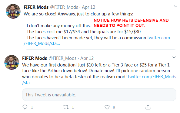 Despite cashing that amount of money on a monthly base from his fraudulent patreon scheme, he constantly ask for more money and donations every single chance he gets.The main topic is always money!(10/14)