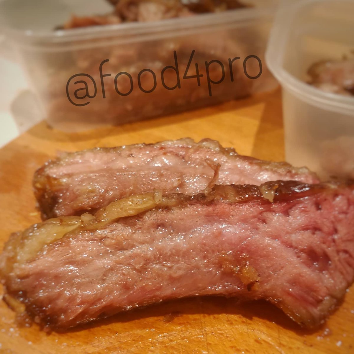 Food4Pro's tweet photo. Beef short ribs slow cooked at 120C over charcoal BBQ  for approximately 10 hours. Used some whisky chips to finish the smoking. 
No rub used left it au natural to use in different dishes later on during week. ( I.e. as a burger, in burrito, rice dish etc ) https://t.co/o2QvumBTbZ