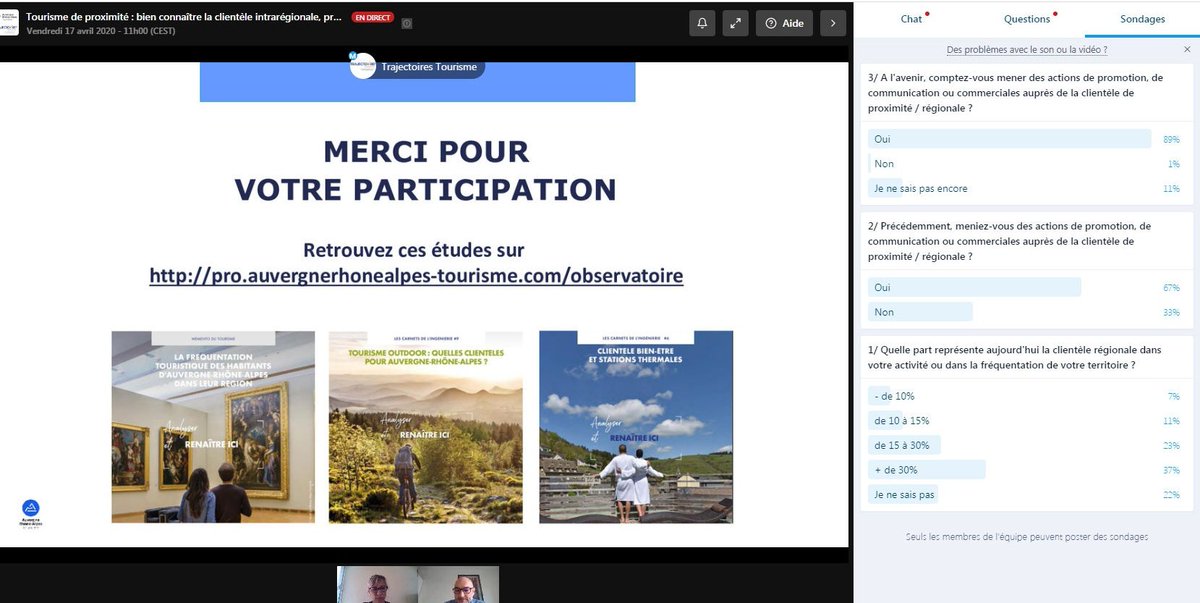 JeuGoFrance's tweet photo. Merci @TourismePros &amp; @Innov_tourisme  pour ce webséminaire très enrichissant ! Nous apporterons une solution  alliant tourisme et proximité très prochainement ! Prenez soin de vous et de vos proches.  #tourisme #proximite #jeu #coronavirus Cc @SophieLemoine14 @auvergnerhalpes https://t.co/aAAjgTPu4z