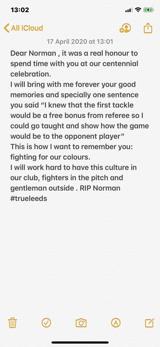 Your legacy will live with us. Thank you Norman 🙏💛💙