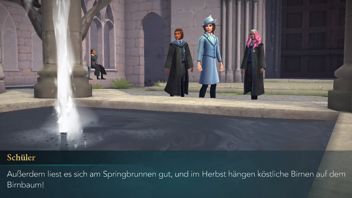 dustanddead's tweet photo. @dagilp_lbh @HogwartsMystery Als kleiner FunFact: Ich habe die Möglichkeit bekommen die Beauxbatons Nebenquest zu machen (war beim ersten Mal zu faul 😂) und da Rowan bei mir bereits tot ist ist da jetzt so eine Random Schülerin, die mein Charakter aber ständig mit Rowan anspricht 🤷🏽‍♀️ https://t.co/8HGeAJTFct