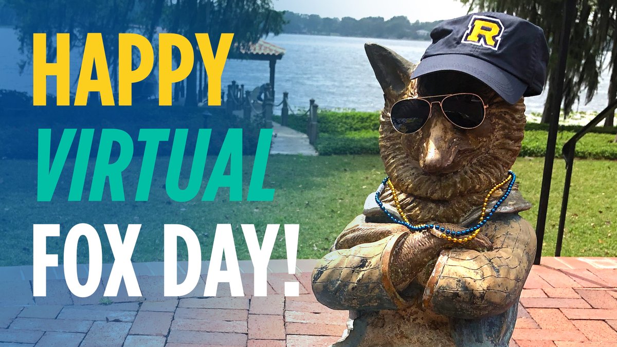 rollinscollege's tweet photo. Happy Virtual Fox Day! 🦊 It may not be on Tars Plaza, but Pres. Cornwell &amp; the Fox are practicing social distancing as they offer a special Fox Day message: https://t.co/A0MYHAR8zP

Visit the #FoxDay2020 webpage for more info and fun: https://t.co/snvEaCGlOQ https://t.co/bTCAH6ROVe