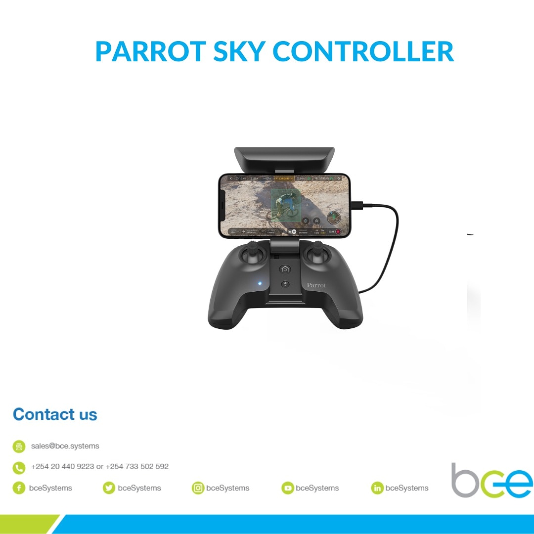 bceSystems's tweet photo. With the Parrot Sky Controller connected to your smartphone, enjoy high definition video streaming for long distance drone flights and the ultimate flight experience. For more, contact us via https://t.co/Q6myyHx88M
#bcesystems
#drones
#uas
#dronesforgood
#surveillance
#dronesKe https://t.co/eaVE2rE0Ic