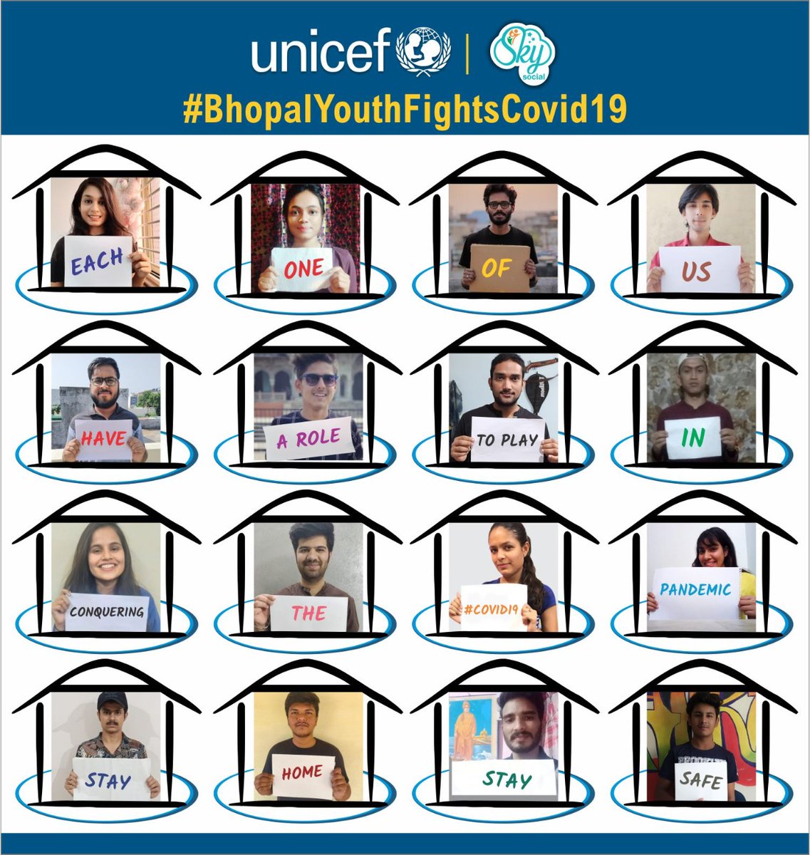 #BhopalYouthFightsCOVID19 Each one of us have a role to play in our fight against COVID-19, stay home, stay safe @OfficeofSSC @UNICEFIndia @SKYSOCIAL1 #SkySocial #UNICEF