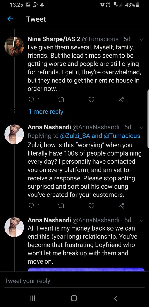 Miss_DKN's tweet image. I thought I was the only one experiencing a refund issue. @PicknPay @WOOLWORTHS_SA @Clicks_SA Please note @Zulzi_SA is not operating ethically. They ignored my tweets, no response to my emails and there are other customers complaining. #ZulziShutdown