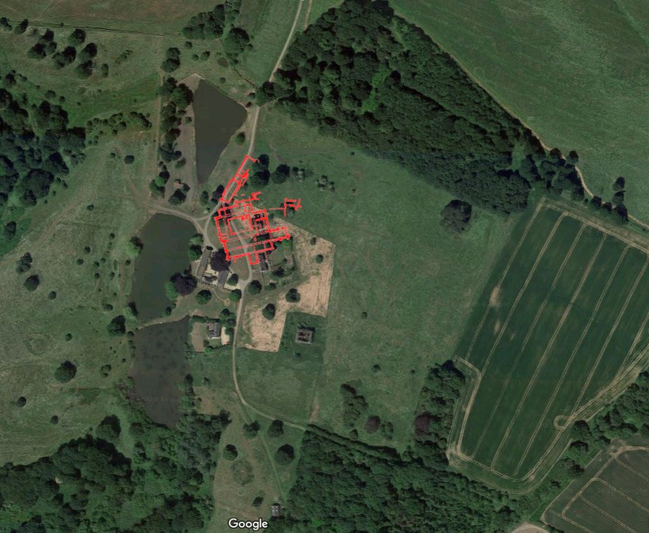 Croxton (not -den!!) was the richest abbey in the county after Leicester. Prémont, gross £430. Nothing remains above ground so not sure how I would have overlaid the plan if it hadn't been done. The medieval fish ponds give you a sense of monastic industry http://local-history.org.uk/waltham/pages/local-history/croxton-abbey/