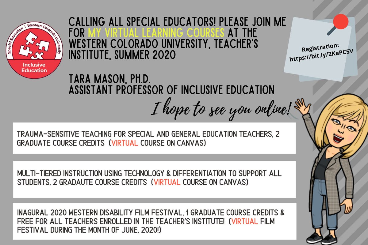 Please sign up for our virtual Western Colorado University Teacher's Institute! western.edu/academics/exte…