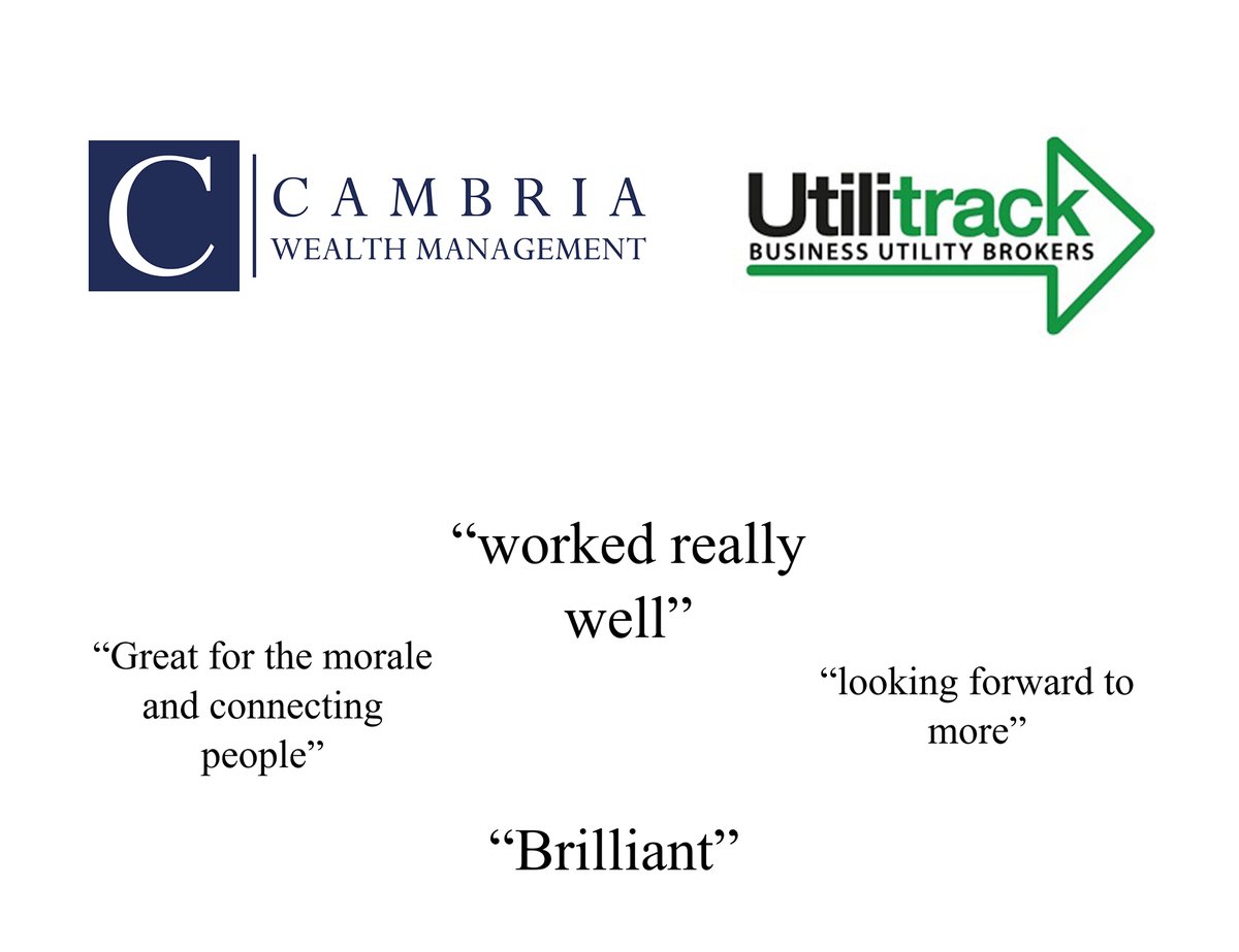 bizbuzzbeds's tweet image. 26 Virtual Speed Networking places already gone - just 22 to go! BOOKINGS close next Tuesday.
If you want to experience Buzz in a whole new way, book your place at business-buzz.org/events-tickets…
With huge thanks to our sponsors Cambria Wealth Management & Utilitrack