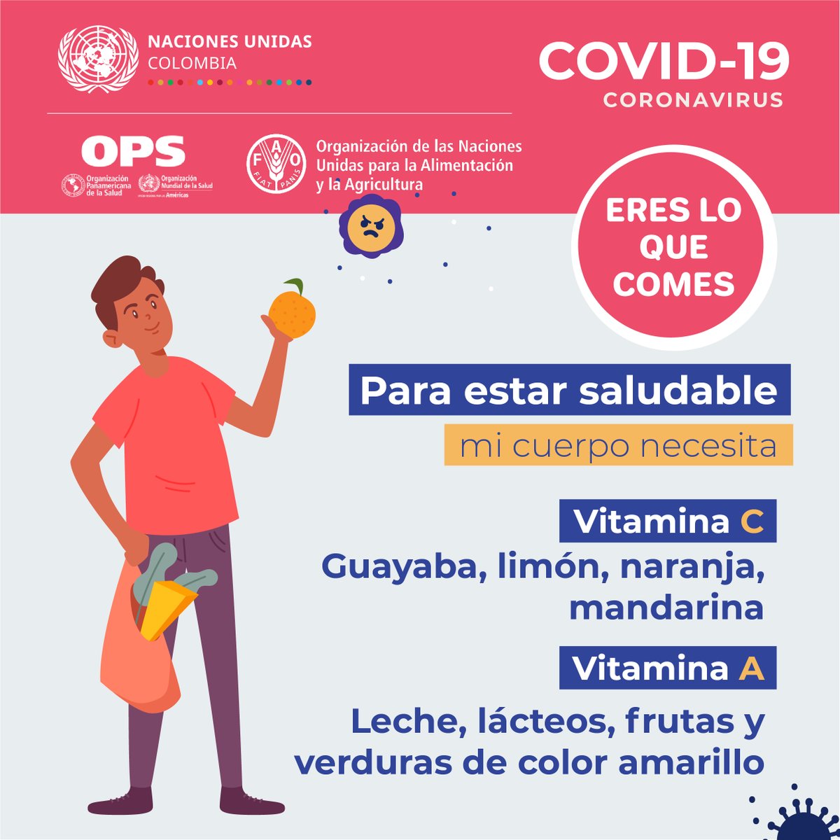 FAOAmericas's tweet image. 📣 Estos son los alimentos clave que te recomiendan @FAOAmericas para fortalecer tus defensas ⬇
.
.
🍋🍊¡Inclúyelos en tu dieta!🍋🍊
.
.
#QuédateEnCasa  #CompraResponsable #AlimentacionSaludable