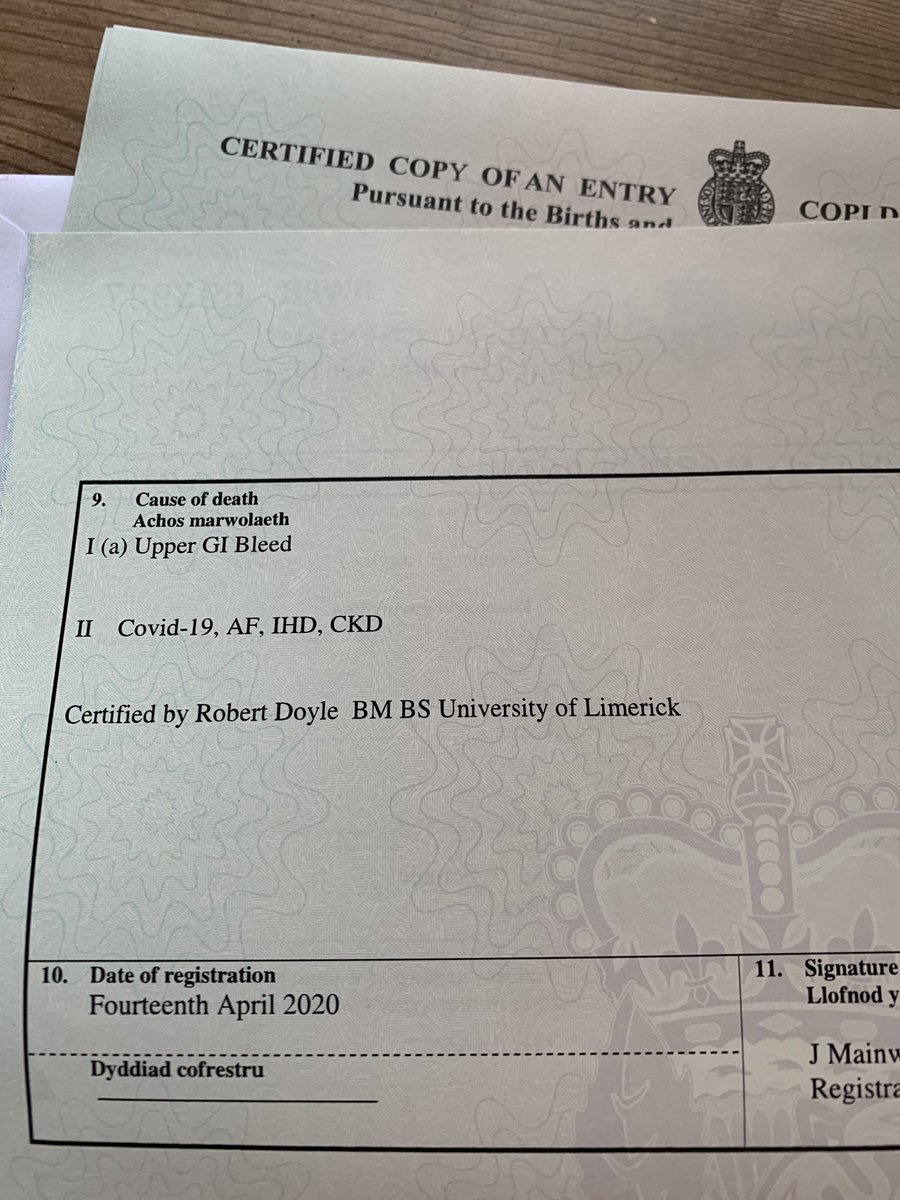 My husband was called in to be with his mum 36 hours before she died.  She was not in the COVID ward and the nurse in her room was not wearing a mask- yet here it is in black and white.  Gutted